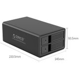 ORICO 9528RU3 3.5-Inch External Hard Drive Enclosure with RAID(Black)