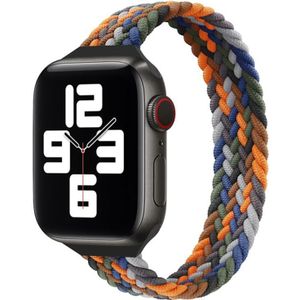 Small Taille Single Loop Nylon Vlecht Vervanging Horlogeband voor Apple Watch Series 7 45mm / 6 & SE & 5 & 4 44 MM / 3 & 2 & 1 42mm  Grootte: S 145mm (Camouflage Kleurrijk)