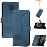 Voor Motorola Moto G Play 2021 Kubieke Huid Feel Flip Leren Telefoonhoes (RoyalBlue)