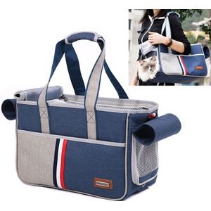 DODOPET Outdoor Portable Oxford Cloth Cat Dog Pet Carrier Bag Handbag Shoulder Bag  Size: 29 x 20 x 51cm (Blue)
