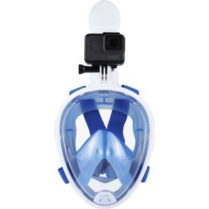 PULUZ 240mm Fold Tube Water Sports Diving Equipment Full Dry Snorkel Mask for GoPro HERO6 /5 /5 Session /4 Session /4 /3+ /3 /2 /1  Xiaoyi and Other Action Cameras  S/M Size(Blue)