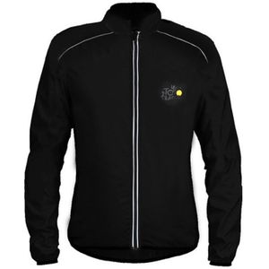 Reflective High-Visibility Lightweight Sports Jacket Packable Windproof Long Sleeve Sportswear  Size:M(Black)