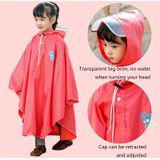 Cycling Children Raincoat Students Thickened Waterproof Cape Poncho  Size: L(Pink)