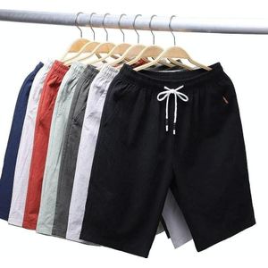 Cotton Linen Casual 5-point Sport Shorts Pants  Size: XL(Black)