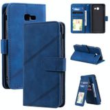 For Samsung Galaxy A5 2017 Skin Feel Business Horizontal Flip PU Leather Case with Holder & Multi-Card Slots & Wallet & Lanyard & Photo Frame(Blue)