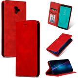 Retro Skin Feel Business Magnetic Horizontal Flip Leather Case for Samsung Galaxy J6 Plus 2018 & J6 Prime(Red)