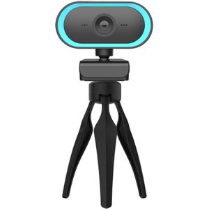 C11 2K Picture Quality HD Without Distortion 360 Degrees Rotate Built-in Microphone Sound Clear Webcams with Tripod(Blue)