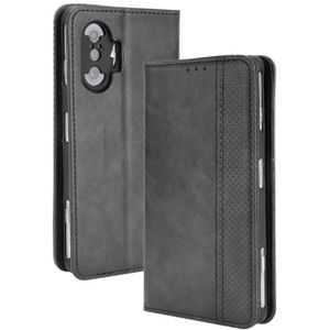 For Xiaomi Poco F3 GT / Redmi K40 Gaming Magnetic Buckle Retro Crazy Horse Texture Horizontal Flip Leather Case with Holder & Card Slots & Photo Frame(Black)