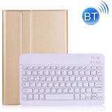 A500 For Samsung Galaxy Tab A7 T500/T505 10.4 inch 2020 Detachable Bluetooth Keyboard Ultrathin Horizontal Flip Leather Case with Holder & Elastic Band(Gold)