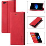 LC.IMEEKE Strong Magnetism Ultra-thin Horizontal Flip Shockproof Matte TPU + PU Leather Case with Holder & Card Slots & Wallet For iPhone 6 Plus / 6s Plus(Red)