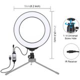 PULUZ 6.2 inch 16cm USB RGBW Dimmable LED Ring Vlogging Photography Video Lights  with Cold Shoe Tripod Ball Head & Remote Control (Black)