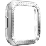 For Fitbit versa 2 PC Double-row Diamond-encrusted Protective Shell(Silver)