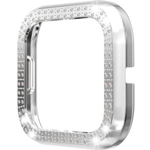 For Fitbit versa 2 PC Double-row Diamond-encrusted Protective Shell(Silver)