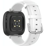 For Fitbit Versa 3 / Fitbit Sense Round Tail Leather Strap  Size: Free Size(White)