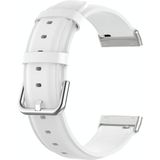 For Fitbit Versa 3 / Fitbit Sense Round Tail Leather Strap  Size: Free Size(White)