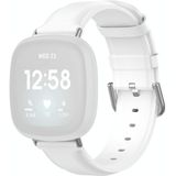 For Fitbit Versa 3 / Fitbit Sense Round Tail Leather Strap  Size: Free Size(White)