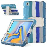 For Samsung Galaxy Tab A 10.1 (2019) T510 3-Layer Protection  Screen Frame + PC + Silicone Shockproof Combination Case with Holder(Colorful Blue)