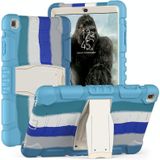 For Samsung Galaxy Tab A 10.1 (2019) T510 3-Layer Protection  Screen Frame + PC + Silicone Shockproof Combination Case with Holder(Colorful Blue)