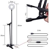 Makeup USB Selfie Ring Light with Clip Lazy Bracket Cell Phone Holder Stand  With 3-Light Mode  10-Level Brightness LED Desk Lamp  Compatible with iPhone / Android  for Live Stream  KTV  Live Broadcast  Live Show  etc