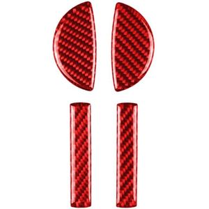 4 in 1 Car Carbon Fiber Door Handle Decorative Sticker for BMW Mini Cooper Clubman Countryman  F55 F54 F60  Left and Right Drive Universal(Red)