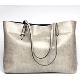 L4002 Trendy Casual Tote Bag Shoulder Women Bag(Elephant Grey Horizontal Version)