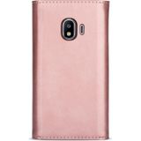 For Samsung Galaxy J4 (2018) Skin Feel Zipper Horizontal Flip Leather Case with Holder & Card Slots & Photo Frame & Lanyard & Long Rope(Rose Gold)