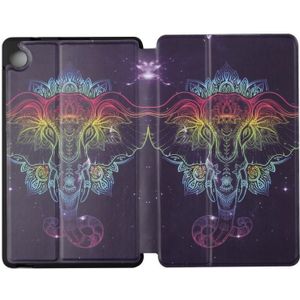 For Huawei Mate Pad T8-8.0 Dual-folding Coloured Drawing Voltage Horizontal Flip PU Leather Case with Holder(Watercolor Elephant)