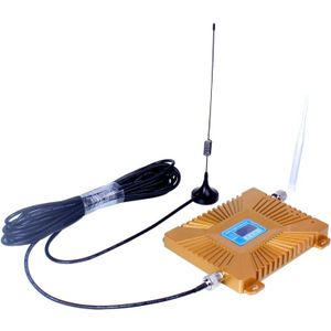 GSM900 / WCDMA2100 Mini Mobile Phone LCD Signal Repeater with Sucker Antenna(Gold)