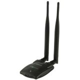 2.4GHz 802.11b/g/ 300Mbps 500mW USB 2.0 Wireless WiFi Network Adapter with Dual Gain Antenna  Support Network Decoder(White)