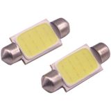 2 PCS 41mm 1.5W 80LM White Light 1 COB LED License Plate Reading Lights Car Light Bulb