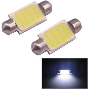 2 PCS 41mm 1.5W 80LM White Light 1 COB LED License Plate Reading Lights Car Light Bulb