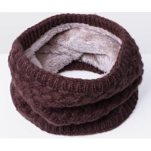 Winter Plus Velvet Thicken Warm Pullover Knit Scarf  Size:47 x 22cm(Coffee)