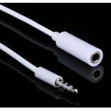 3.5mm Male to 2 Female Plug Jack Stereo Audio Cable for iPhone 6S & 6S Plus & 6 & 6 Plus & 5  iPad Air 2 & Air  Samsung  iPod Laptop  MP3  Length: 24cm(White)