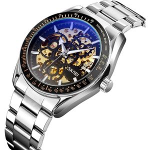 SKMEI 9194 Men Mechanical Gear Dial Automatic Mechanical Watch(Silver)