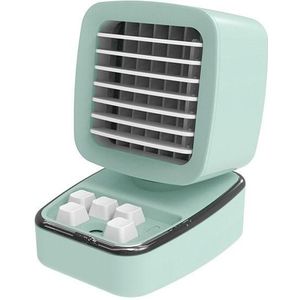 A5 Mini Humidifying Refrigeration Air Conditioning Fan USB Home Desktop Water Cooling Fan(Mint Green)