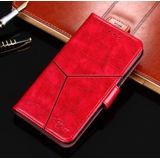 Geometric Stitching Horizontal Flip TPU + PU Leather Case with Holder & Card Slots & Wallet For iPhone 6 Plus / 6s Plus(Red)