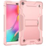 For Samsung Galaxy Tab A 10.1 (2019) Silicone + PC Shockproof Protective Case with Holder(Rose Gold)