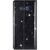 For Samsung Galaxy Note 8 Ultrathin Glitter Magnetic Horizontal Flip Leather Case with Holder & Card Slots(Black)