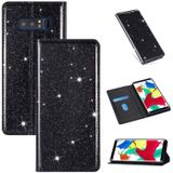 For Samsung Galaxy Note 8 Ultrathin Glitter Magnetic Horizontal Flip Leather Case with Holder & Card Slots(Black)