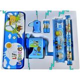 Stationery Set Pencil Case Pencil Sharpener School Supplies For Children(Blue)