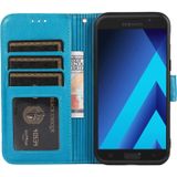 For Samsung Galaxy A5 (2017) Skin Feel Embossed Sunflower Horizontal Flip Leather Case with Holder & Card Slots & Wallet & Lanyard(Blue)