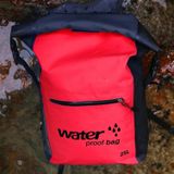 Outdoor Folding Double Shoulder Bag Dry Sack PVC Waterproof  Backpack  Capacity: 25L (Red)