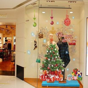 Christmas Stores Showcase Glass Removable Stickers Festival Wall Stickers Decoration  Size: 60 x 90cm