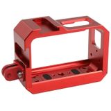 PULUZ Aluminum alloy Frame Mount Protective Case Cage with Cold Shoe Base Slot & Tripod Base Adapter for Insta360 One R(Red)