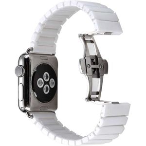 Voor Apple Watch serie 3 & 2 & 1 38mm Delicate keramiek pols horloge Band(White)