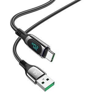 hoco S51 5A Type-C / USB-C Digital Display Charging Data Cable  Length: 1.2m(Black)