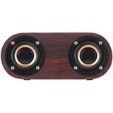 Q8 Bluetooth 4.2 Classic Wooden Double Horns Bluetooth Speaker(Walnut Texture)