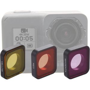 3 in 1 Snap-on Red / Yellow / Purple Color Lens Filter for GoPro HERO6 /5