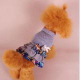 Autumn And Winter Pet Skirt Teddy Bichon Hiromi Schnauzer Yorkshire Small Dog Clothes  Size: M(Blue Gray)