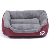 Candy Color Four Seasons Genuine Warm Pet Dog Kennel Mat Teddy Dog Mat  Size: L  66×50×14cm (Wine Red)